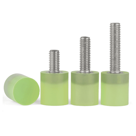 2 Pcs 304 Stainless Steel Polyurethane Lagging Head Cylindrical Bolts, Rod Size: M10x70mm Rubber Head Size: 30x25mm.
