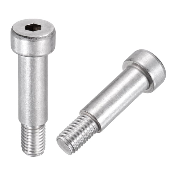 2 Pcs 304 Stainless Steel Shoulder Bolt 12mm Shoulder Dia 30mm Shoulder Length M10x1.5 Thread Hex Socket Shoulder Bolts for Hydraulic Injection Molding Machinery Industries