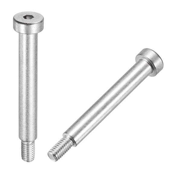 2 Pcs 304 Stainless Steel Shoulder Bolt 8mm Shoulder Dia 55mm Shoulder Length M6x1 Thread Hex Socket Shoulder Bolts for Hydraulic Injection Molding Machinery Industries