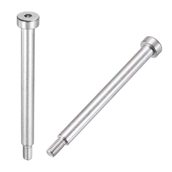 Uxcell 2Pcs 304 Stainless Steel Shoulder 8Dia 80mm M6x1 Hex Socket Bolts Hydraulic Injection Molding Machinery