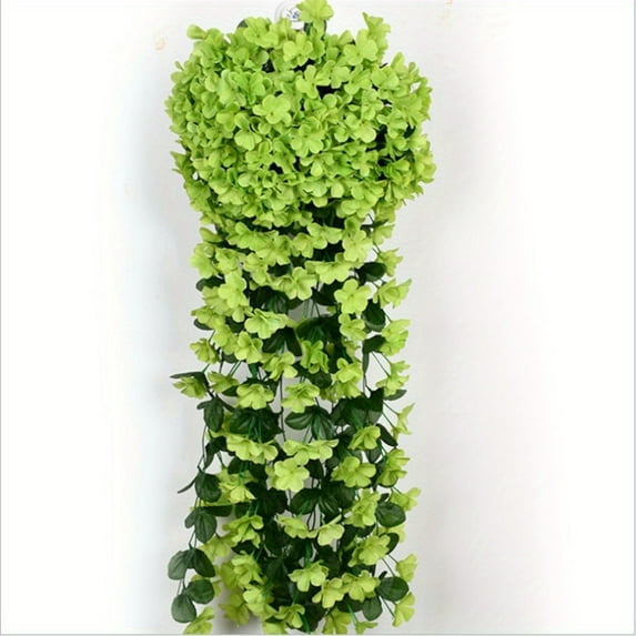 2 Pcs 31.49 Inches Violet Ivy Flowers Lifelike Hanging Plant Artificial Hanging Flowers Decorations for Outdoor Home Wedding Garden Yard Hanging Baskets Wisteria Garland Decoration