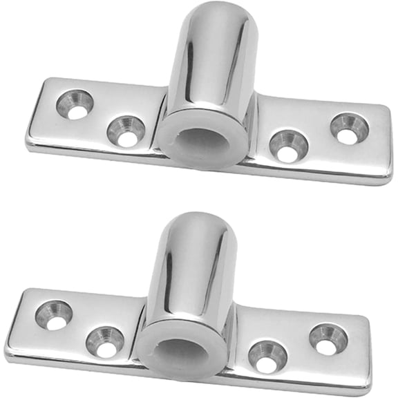 2 Pcs 316 Stainless Steel Side Mount Oarlock Sockets, Marine Grade Rowlock Bases for Row Boats and Fishing Vessels, 1/2 Inch Hole