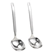 2 Pcs 316 Stainless Steel Spoon Set, Including Square Soup Ladle and Slotted Ladle, Corrosion-Resistant, One-Piece Design, Kitchen Cooking Spoons for Home, Restaurant