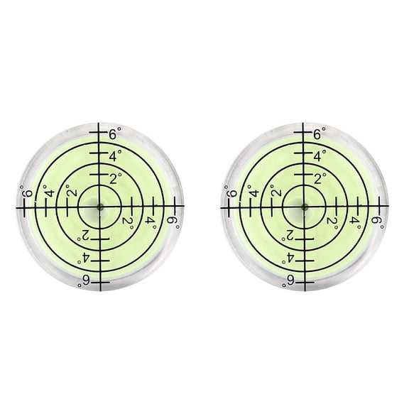2 Pcs 32x7mm Acrylic Bubble Level Round Level Bubble Accessories, Green