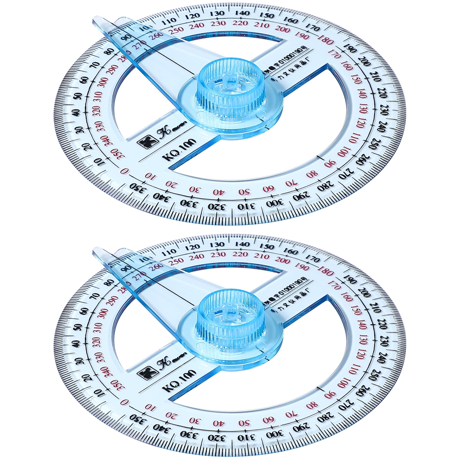 2 Pcs 360 Degree Protractor Math Circle Protractors for Geometry
