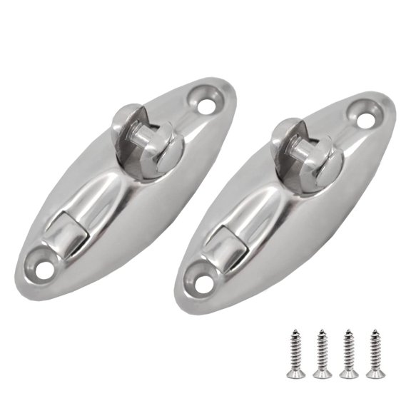 2 Pcs 360 Quick Release Bimini Top Deck Hinge 316 Stainless Steel with Screws and Gasket
