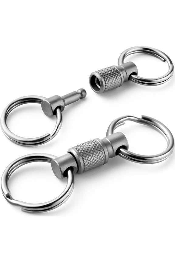 2 Pcs 360 Rotatable Titanium Alloy Quick Release Keychain, Pull-apart Detachable Heavy Duty Key Holder with Key Ring for Car Keys