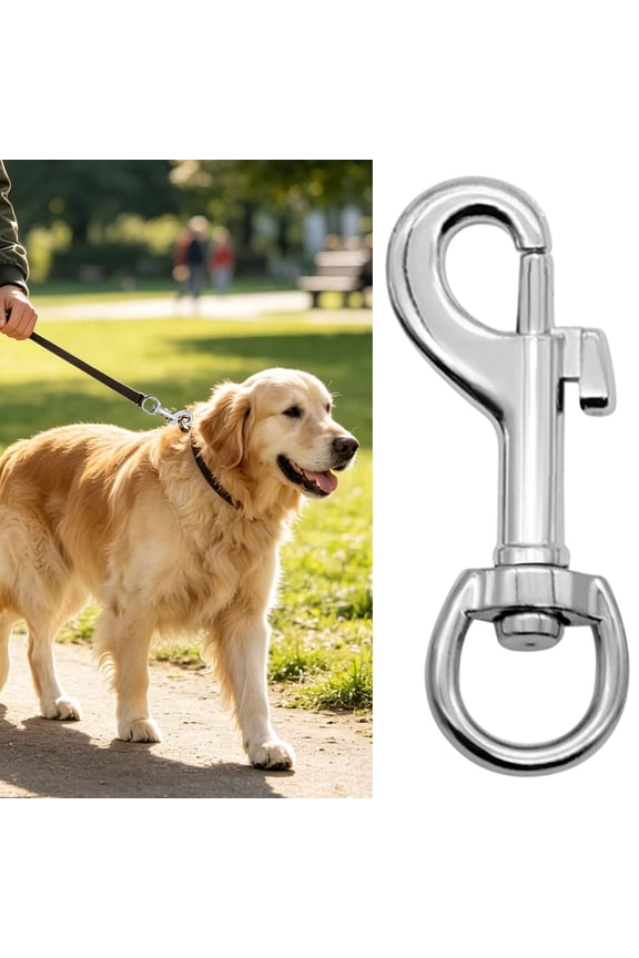2 Pcs 360 Swivel Snap Clips Hooks 3'' Heavy Duty Spring Sturdy Safety Load 0.8 Eyelet Capacity Flagpole Hardware Pet Leash Key Chain Leather Craft Camping Boating Tarp Cover Clips