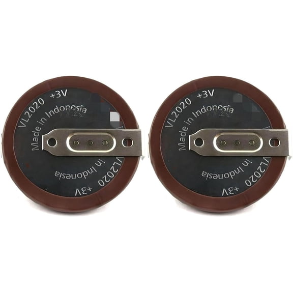 2 Pcs 3V 20mAh Remote Key Fob Rechargeable Battery Replacement Compatible With VL2020 90 Degrees