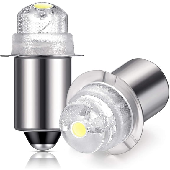 2 Pcs 3V P13.5S LED Flashlight Bulb Replacement 30 Lumen torch bulb Upgrade for AA C D Cell Flashlights with 10 Year Lifespan