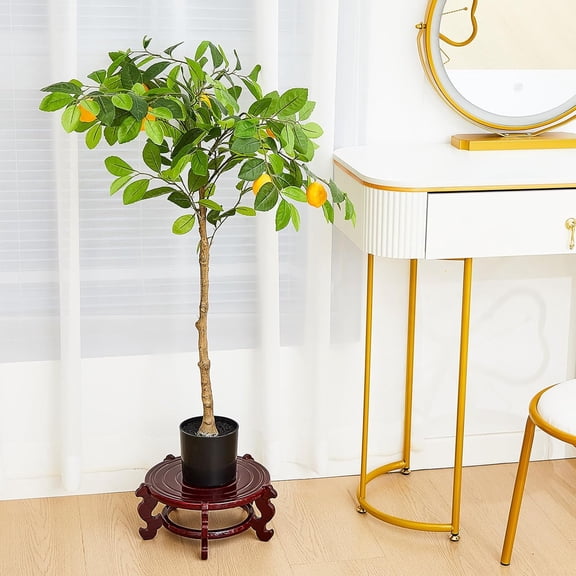 2 Pcs 4 to 12 in Wooden Plant Stands Indoor Chinese Oriental Plant Stand for Vase Fishbowl Flower Pot Lamp Redwood Base Vintage Display Rack Decor(10 Inch)