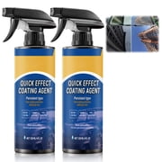 2 Pcs 4.23oz Quick Effect Coating Agent for Car,Quickly Coat Car Wax,Car Scratch Wax Polish Sprays Waterless Wash,Oil Film Emulsion Glass Cleaner with Sponge and Cloth