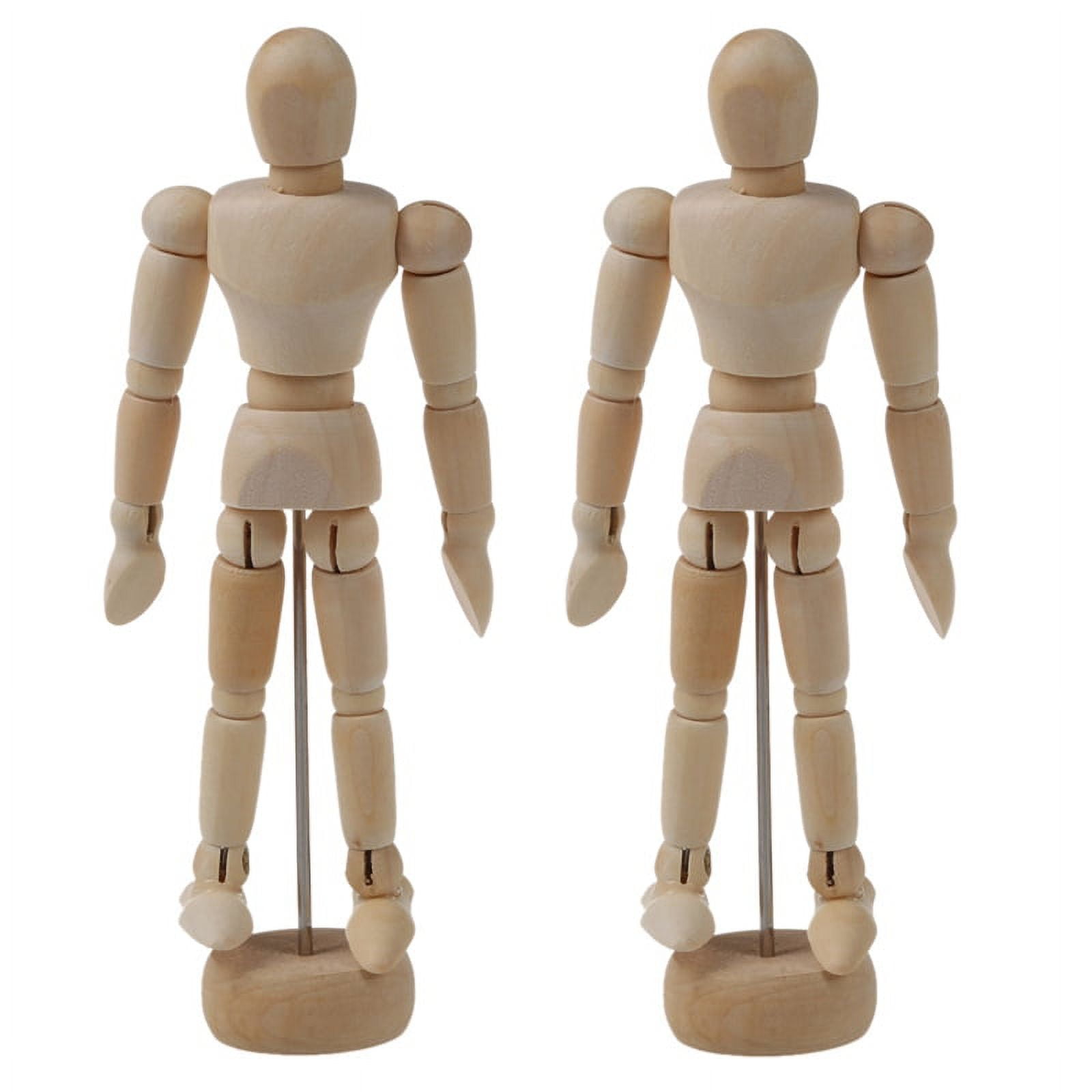 2 Pcs 4.5 Inch Wooden Male Artist Manikin Jointed Mannequin Hand