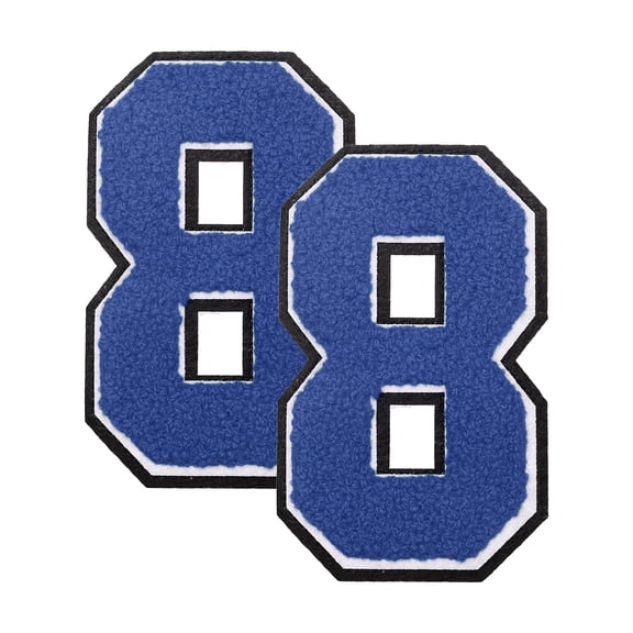 2 Pcs 4.7" Number 8 Chenille Patches for DIY Jackets Backpacks Hats