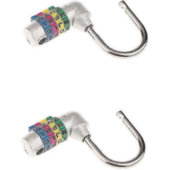 2 Pcs 4-Digit Combination Padlock - Silver Letter Code Lock for Gym Locker, Toolbox, and School Security