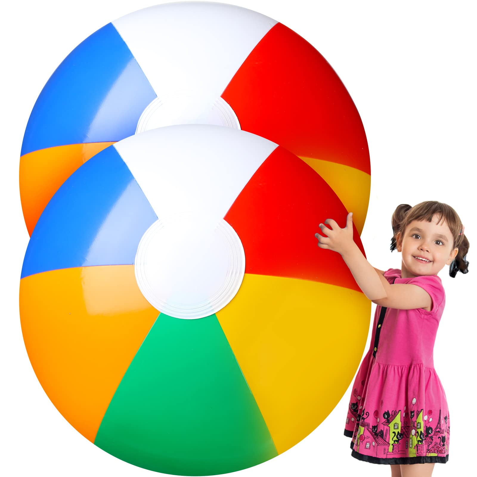 2 Pcs 4 Ft Jumbo Beach Balls Inflatable Beach Ball