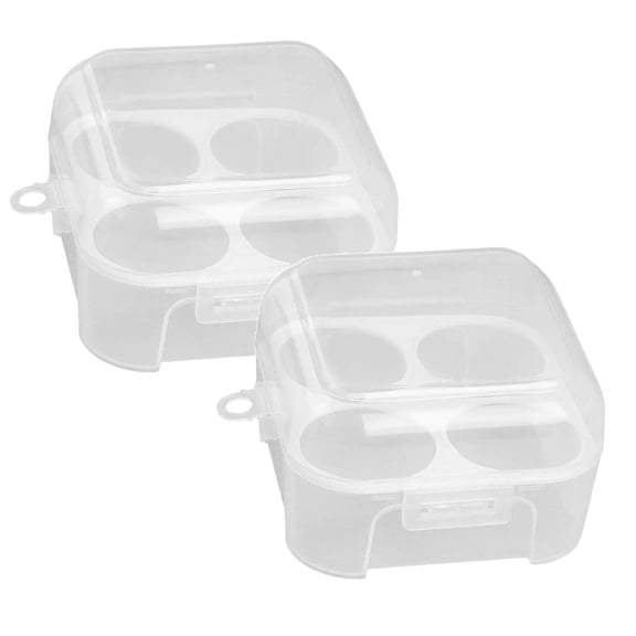 2 Pcs 4 Grid Egg Containers with Lid, Egg Storage Box, Deviled with Lid Container, Egg Dispenser Holder Case Crisper Picnic Travel Keeper Portable Egg Carriage, 4.13"x4.13"x2.76", White