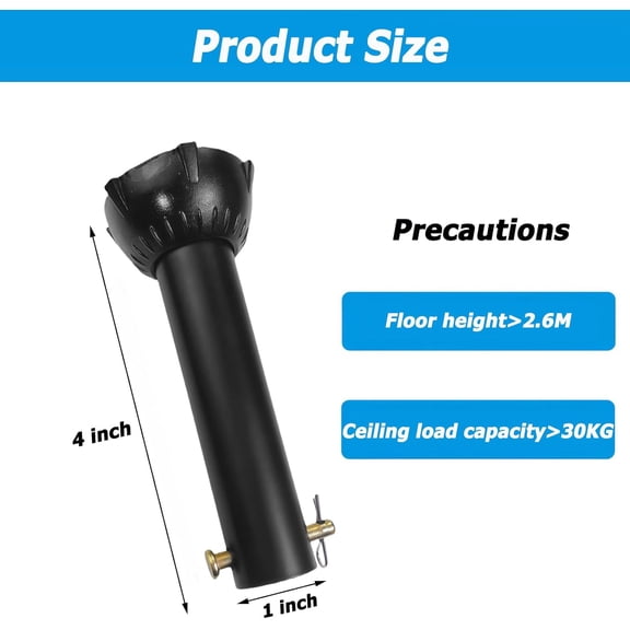 2 Pcs 4 inch Ceiling Fan Downrod with Ball Head,1-inch OD Ceiling Fan Extension Rod,Non-Threaded Universal Downrod for CeilingFan With Hanger Pin Suitable for a Wide Range of Fans