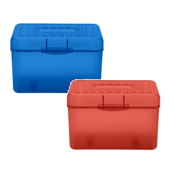 2 Pcs 4"x 6" Index Card Holder Recipe Box Index Card Box Organizer Case Flash Note Card Holder Notecard Box Recipe Organizer for Filling Cards, Notes, Recipes, 5.71"x3.35"x3.54", Blue and Red
