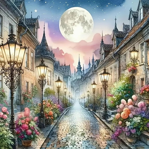 Adult house flower diamond art set, beginner 5D diamond painting, diamond dots, diamond art painting set, unframed.,QY109