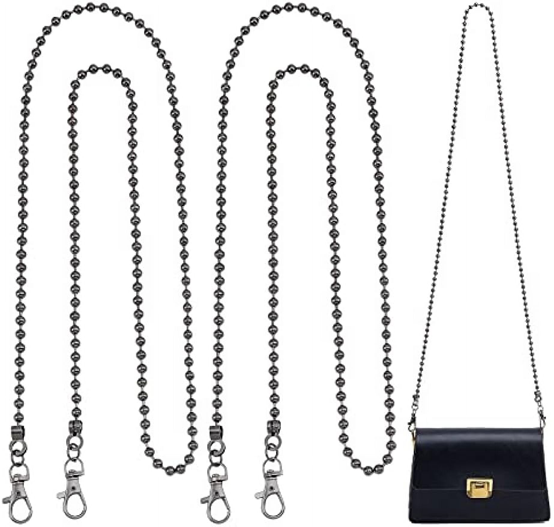 2 Pcs 47.6 Chain Bag Straps Gunmetal Iron Ball Chain Bag Straps Replacement Round Chain Strap for DIY Metal Shoulder Cross Body Bag Hand Bag Purse Making Walmart Business Supplies
