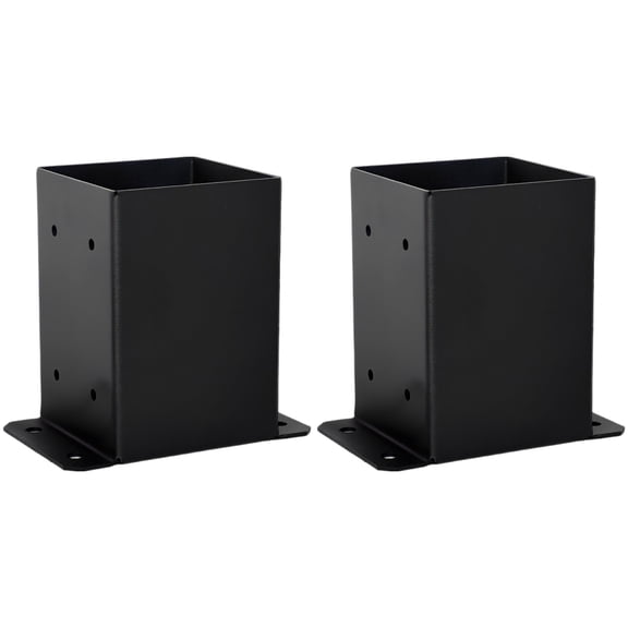 2 Pcs 4x4 Post Base for Wood Deck, Inner Size Brackets 4x4, Stainless Steel Deck Post Anchors 4x4 for Posts, Gazebo Pavilion Fence Mailbox Handrail Support, Black