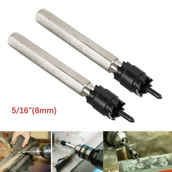 2 Pcs 5/16In Spot Weld Drill Bit Cutter Double Sided Carbide Tip Point Drilling