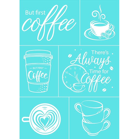 2 Pcs 5.5x7.6 Inch Self-Adhesive Silk Screen Printing Stencil Cup Pattern Reusable Mesh Transfer Silk Screen Stencils Creative Craft