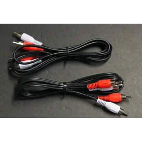 2 Pcs 5 Ft Composite Av 2-Rca Audio Cable Male Red White 5'