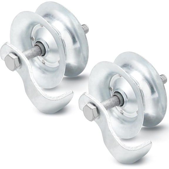 2 Pcs 5'' Sliding Gate Roller Galvanized Steel Pipe Track Roller Gate Hardware Kit for 1 5/8" Pipe Track Fence