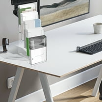 2 Pcs 5 Tier Acrylic Brochure Holder 4.3 x 11.3 inch Clear Literature Organizer Magazine Stand with Removable Divider for Brochures, Pamphlet Display for Wall Mount or Countertop