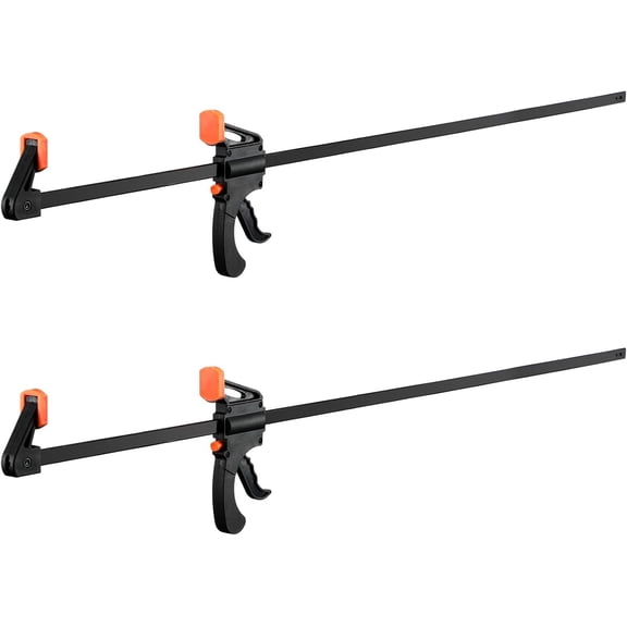 2 Pcs 50 Inch Clamps for Woodworking Wood Bar Quick Release Spreader Function Trigger One Handed Clamp Ratchet Tools Carpenter Crafts DIY Projects