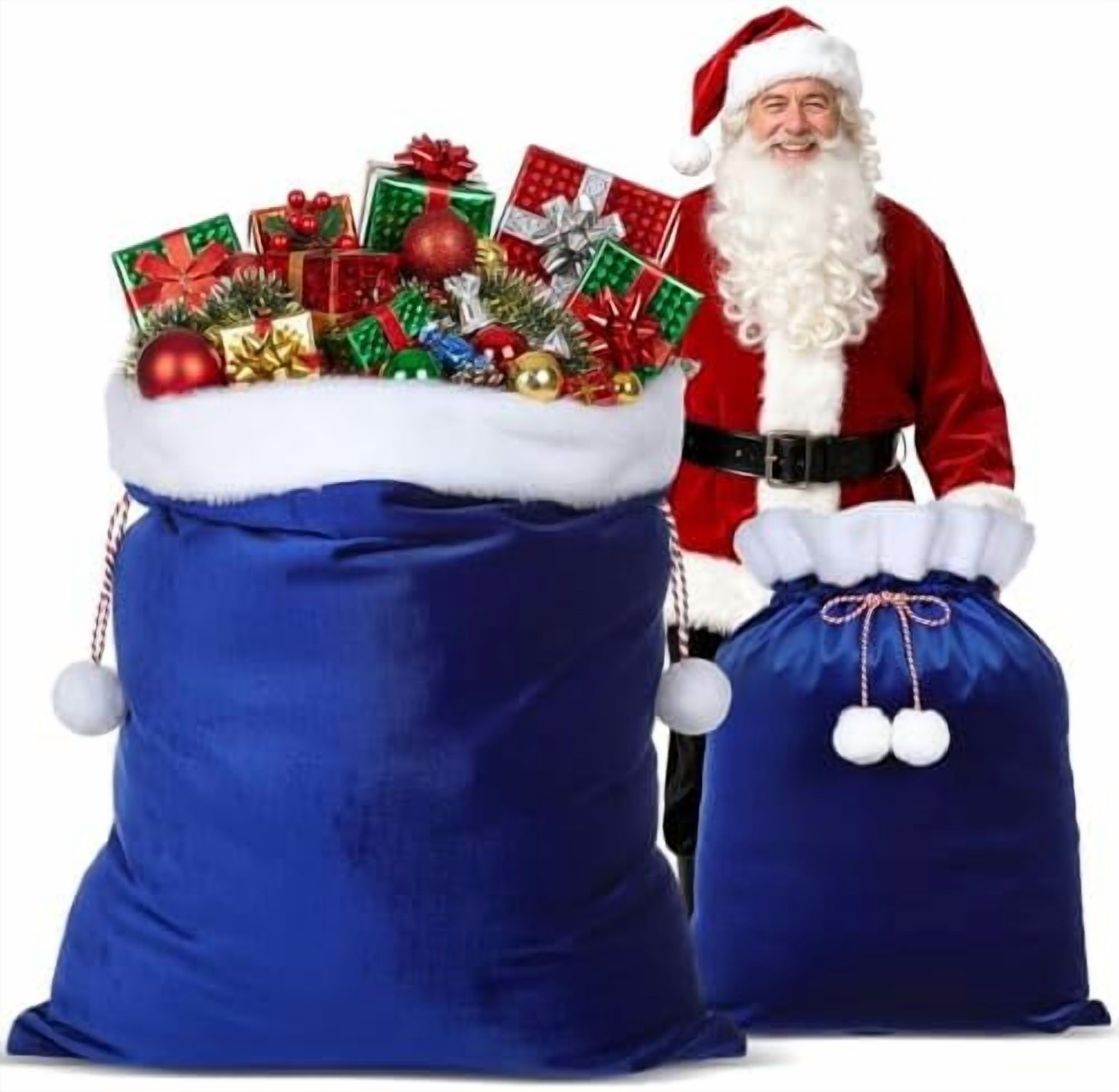 Set Of 3 Giant Santa Stocking Sacks - Jumbo Christmas Gift Bags For Large Presents (76cm) 8 thumbnail image