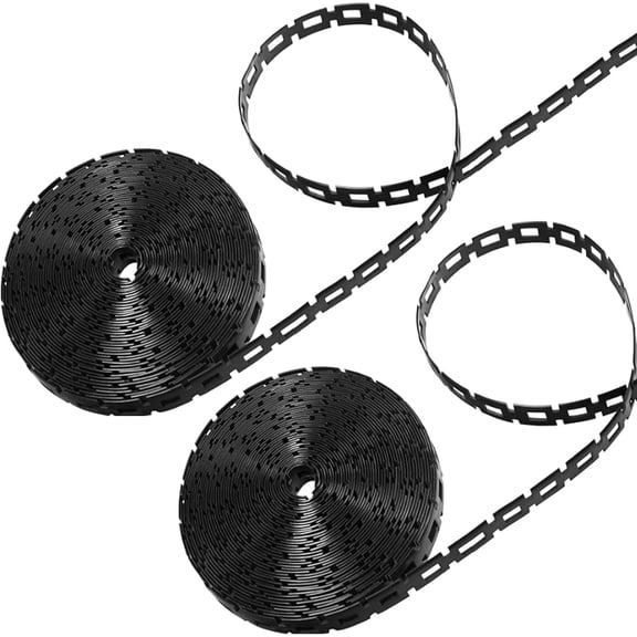 2 Pcs 50Ft Plastic Chain Lock Tree Tie, 1/2 Inch Wide Adjustable Tree Support Straps for Staking, Flexible Cable Plant Trees Ties for Leaning Tree Garden Accessories