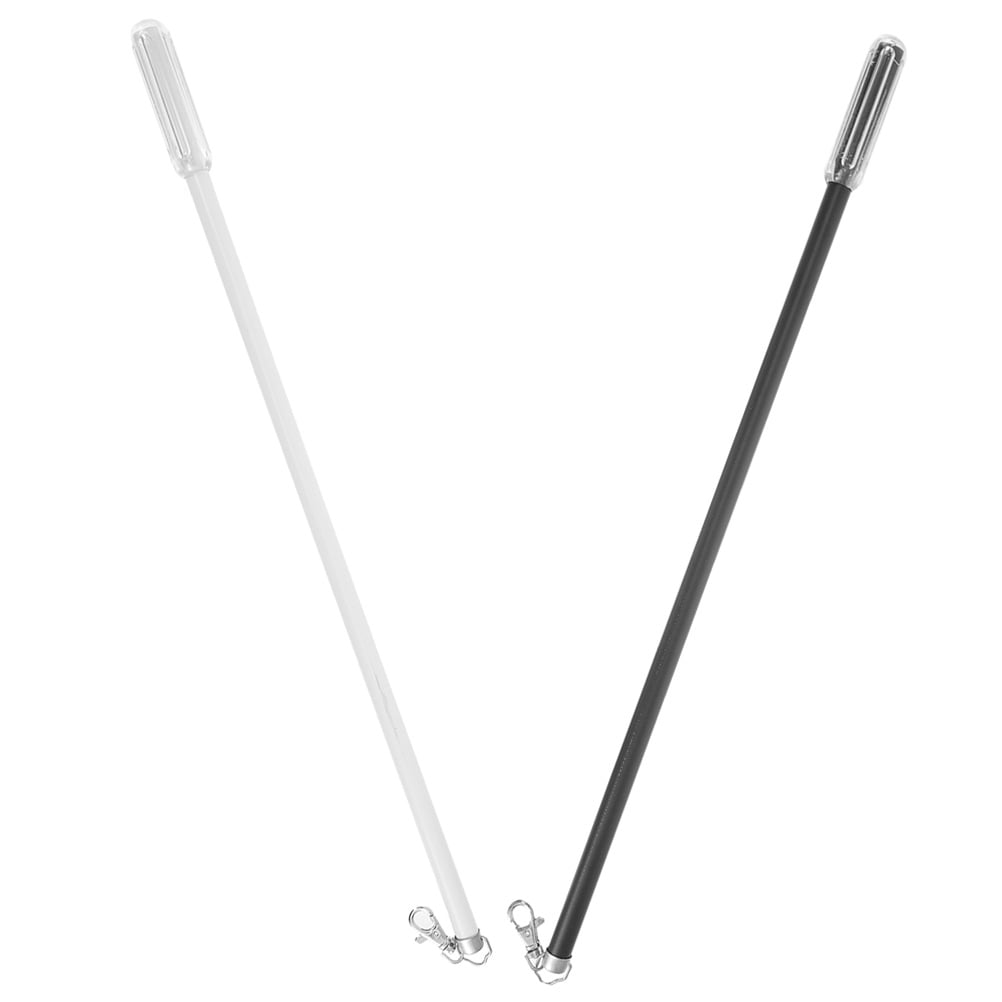2 Pcs 50cm Curtain Track Roman Rod Manual Push Hand Pull 2pcs (Black
