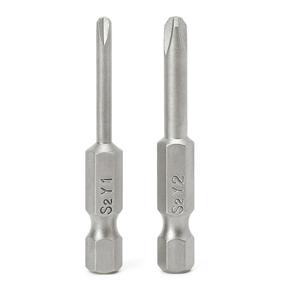 2 Pcs 50mm 1/4'' Hex Shank Tri-wing Y Tip for Head Screwdriver Bits Set