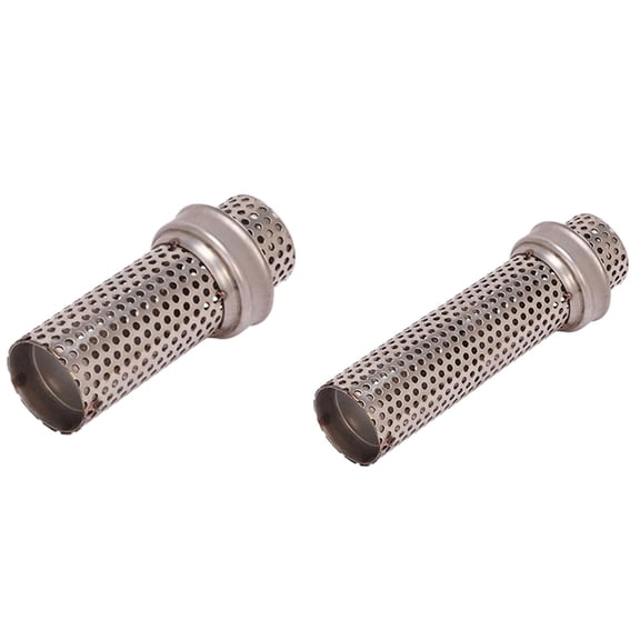 2 Pcs 51mm Universal Motorcycle Exhaust Muffler DB - Noise Sound Eliminator Mesh DB , Short & Long,2 x Motorcycle Exhaust Muffler,Silver