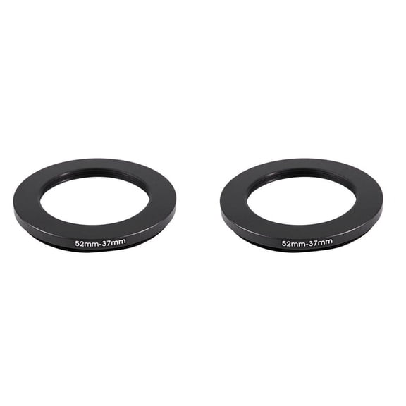 2 Pcs 52mm-37mm 52mm to 37mm Black Ring Adapter for Camera