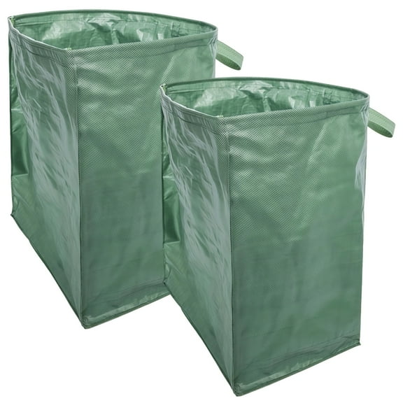2 Pcs 53 Gallon Reusable Lawn Bags, Yard Waste Container with Easy Sweep Leaf Collector PP Material, Large Capacity, Foldable, Ideal for Leaves, Branches, and Grass Clippings