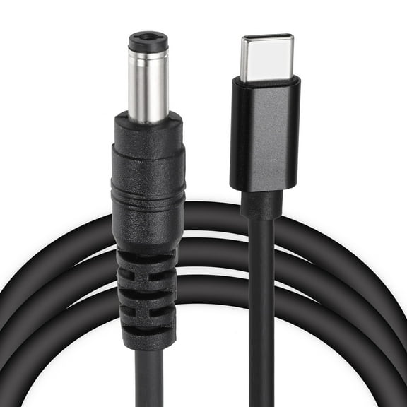2 Pcs 5FT USB C to DC PD Power Fast Charging Cable, 5.5x2.1mm 65W/12V(Black)
