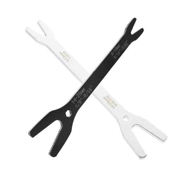2 Pcs 6-25mm Double-Ended Self-Tightening Adjustable Wrench Multifunctional Wrench Spanner Tool for Outdoor Riding OR Home Car Maintenance(Black and Sliver)