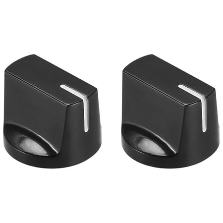 2 Pcs 6.4mm Shaft Hole Guitar AMP Effect Pedal Knobs Pointer Control Knobs with Set Screw Black