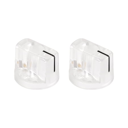 2 Pcs 6.4mm Shaft Hole Guitar AMP Effect Pedal Knobs Pointer Control Knobs with Set Screw Clear