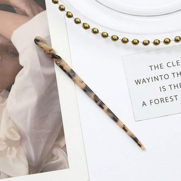 2 Pcs 6.9" Acetate Hair Sticks Tortoise Shell Hairpin Chopsticks Hair Accessories for Women and Girls