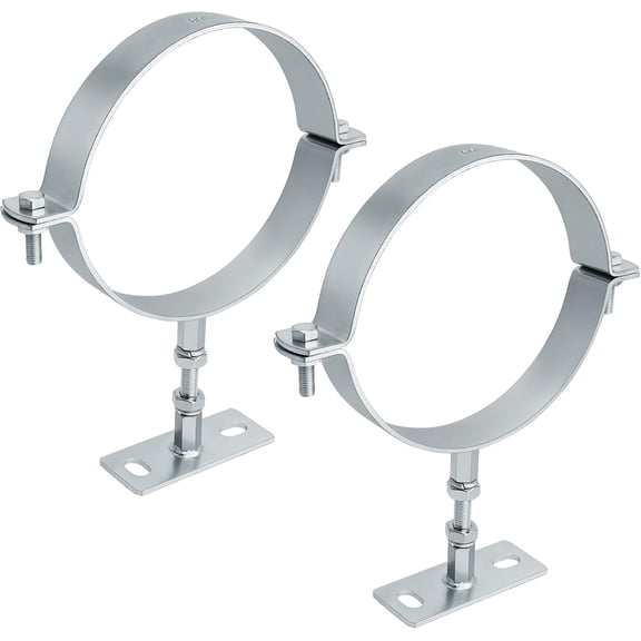2 Pcs 6 Inch Heavy Duty Adjustable Pipe Bracket,Heavy Duty Split Ring Pipe Hanger,Adjustable Pipe Bracket Clamp,B Vent Adjustable Wall Strap Round Gas Vent Pipe Strap,With Mounting Screws, ETTH541