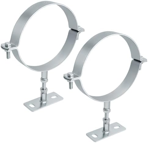 2 Pcs 6 Inch Heavy Duty Adjustable Pipe Bracket,Heavy Duty Split Ring ...