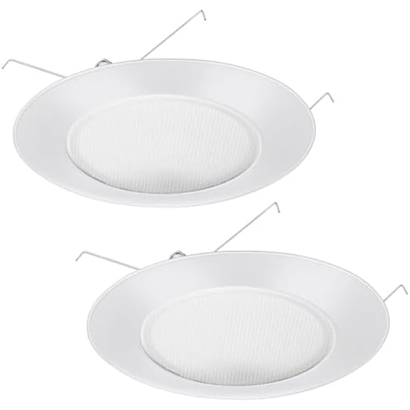 2 Pcs 6 Inch Shower Trim Recessed Light Covers with Albalite Lens White Bathroom Shower Light Covers Can Replacement Waterproof Trim for Ceiling Wet Locations$$