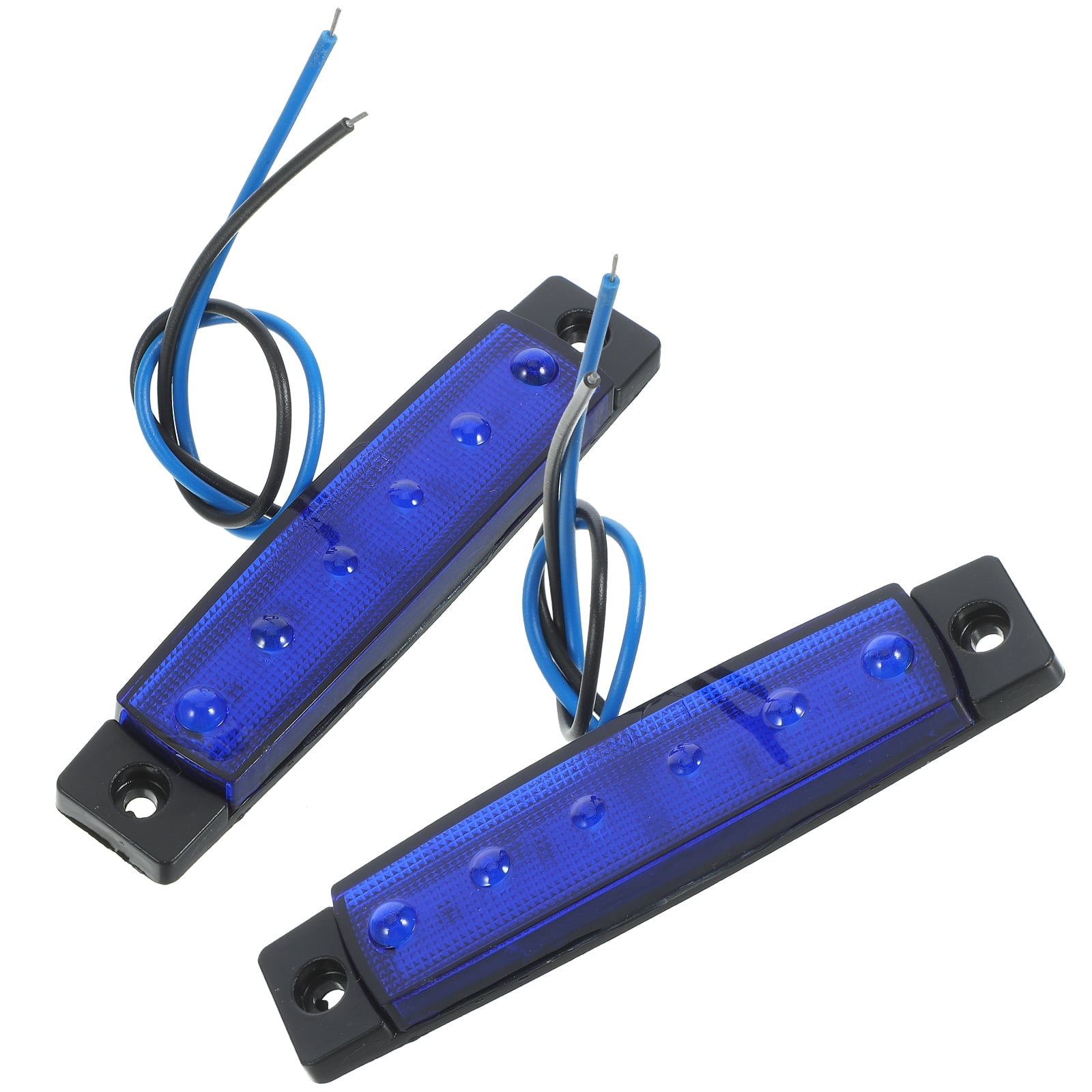 2 Pcs 6 LED 12V Trailer Trunk Tail Light Replacement Led Trailer Taillight Turn Signal Brake Marker Tail LED Light (Blue)