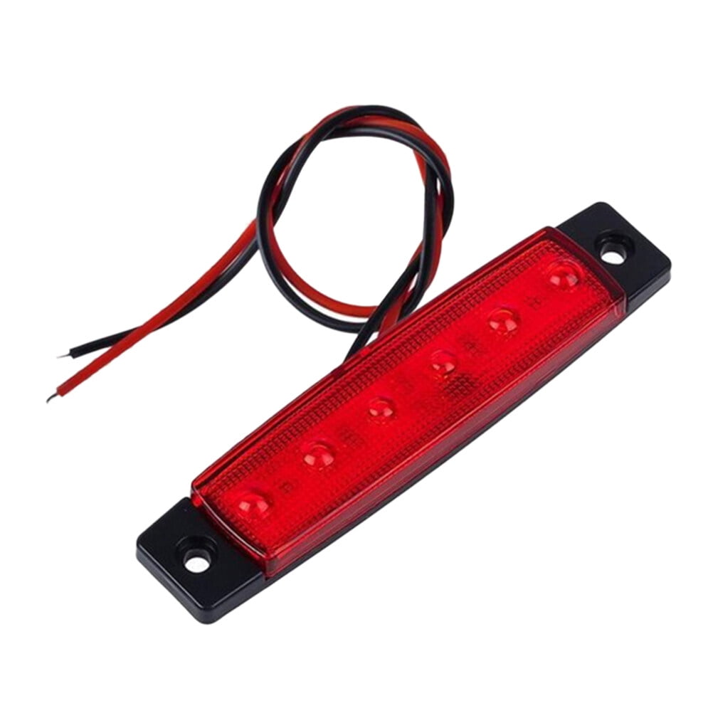 2 Pcs 6 LED 12V Trailer Trunk Tail Light Replacement Led Trailer Taillight Turn Signal Brake Marker Tail LED Light (Red)