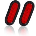 2 Pcs 6" Oval Red 10LED Trailer Lights, Super Bright Stop Tail Turn